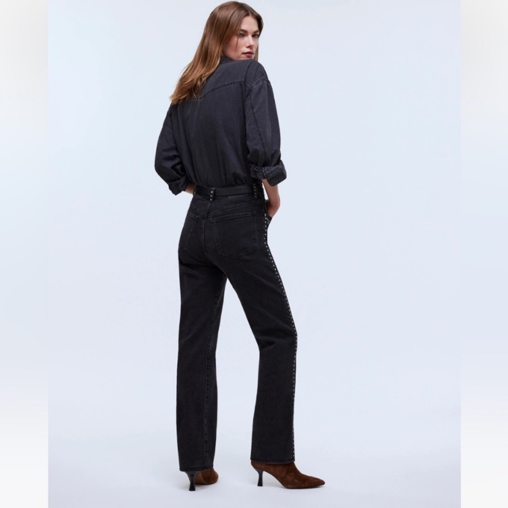 NWT Madewell Limited-Edition‎ Drop: The Studded '90s Straight Jean size 26 black - Picture 10 of 10